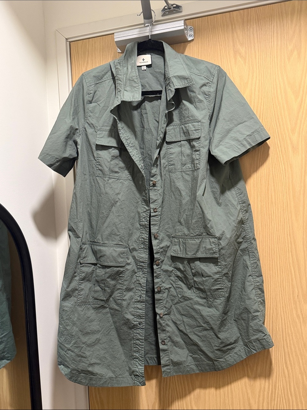 Tuckernuck green cargo button down shirt